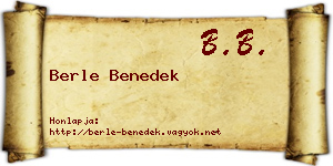 Berle Benedek névjegykártya