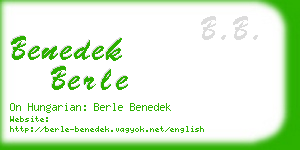 benedek berle business card